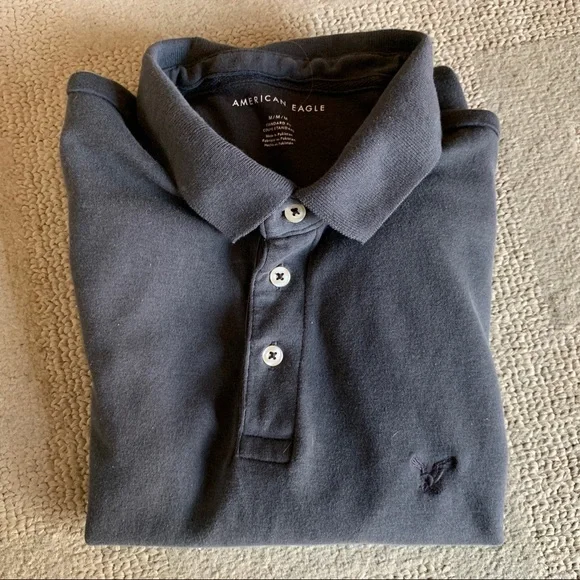 American Eagle Polo Men’s Gray Medium Polo Shirt - Picture 3 of 15